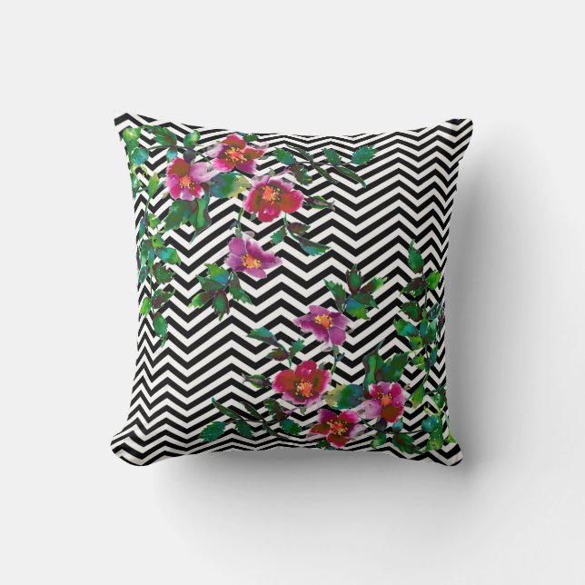 VINTAGE ROSE - ZICKZACK KISSEN (Vorderseite)