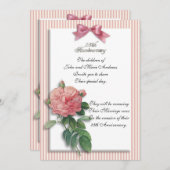Vintage Rose zum 25. Jahrestag Einladung (Vorne/Hinten)