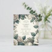 Vintage Rose zum Gedenkgedicht des Lebens (Stehend Vorderseite)