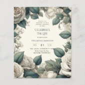 Vintage Rose zum Gedenkgedicht des Lebens (Vorderseite)