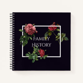 Vintage Rose zur Familiengeschichte Notizblock