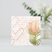 Vintage Rosebude, Einladung (Stehend Vorderseite)