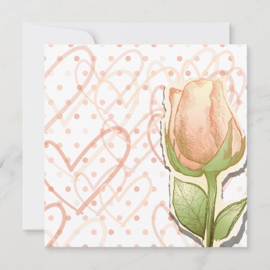 Vintage Rosebude, Einladung (Vorderseite)