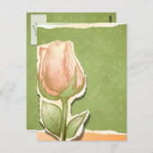Vintage Rosebude in grün, Postkarte (Vorne/Hinten)