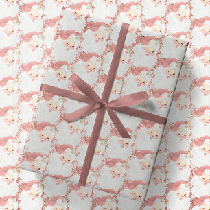 vintage roségold metallisch glänzender Weihnachtsm Geschenkpapier