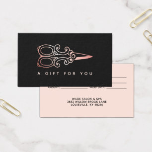 Vintage-Roségold-Schere Salon-Geschenkkarte