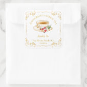 Vintage Rosehip Tea Square Label Quadratischer Aufkleber (Tasche)