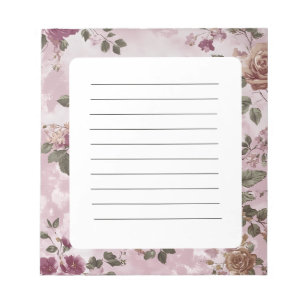 Vintage-Rosen-Aquarell einfach  Notizblock