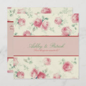 Vintage Rosen-Beschaffenheits-Hochzeits-Einladung Einladung (Vorne/Hinten)
