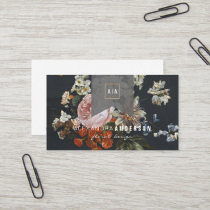 Vintage-Rosen-Blumenband Schwarze Visitenkarte