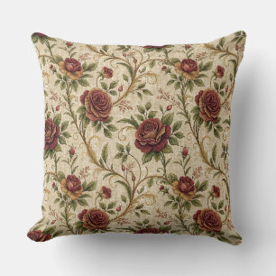 Vintage-Rosen-Blumenmuster - Blumen-Design-Kunst Kissen