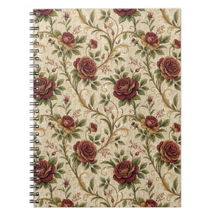 Vintage-Rosen-Blumenmuster - Blumen-Design-Kunst Notizblock