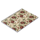 Vintage-Rosen-Blumenmuster - Blumen-Design Notizblock (Linke Seite)
