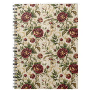 Vintage-Rosen-Blumenmuster - Blumen-Design Notizblock