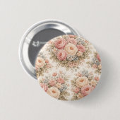 Vintage-Rosen-Blumenmuster | Elegantes Pastell Button (Vorne & Hinten)