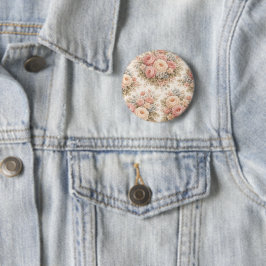 Vintage-Rosen-Blumenmuster | Elegantes Pastell Button