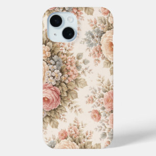 Vintage-Rosen-Blumenmuster Elegantes Pastell Case-Mate iPhone Hülle