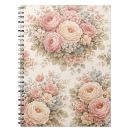 Vintage-Rosen-Blumenmuster | Elegantes Pastell Notizblock
