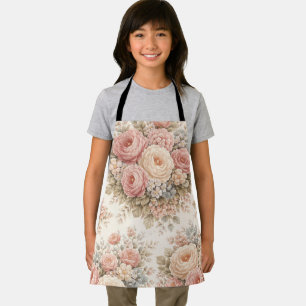 Vintage-Rosen-Blumenmuster Elegantes Pastell Schürze