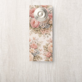Vintage-Rosen-Blumenmuster | Elegantes Pastell Türanhänger