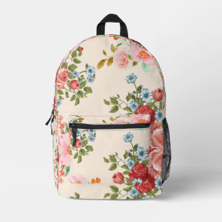 Vintage-Rosen-Blumenmuster Kinder Bedruckter Rucksack