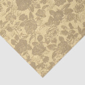 Vintage Rosen-Blumenmuster Seidenpapier (Ausschnitt)