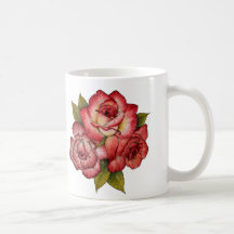 Vintage Rosen-Blumenstrauß-Tasse
