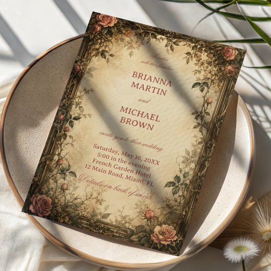 Vintage-Rosen-Botanik Save The Date