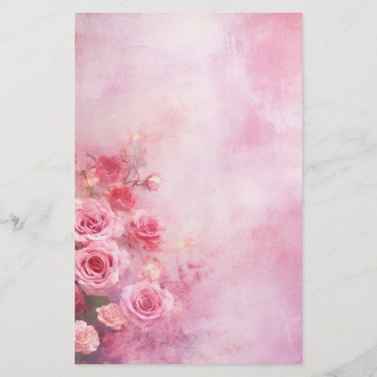 Vintage Rosen Briefpapier (Rückseite)