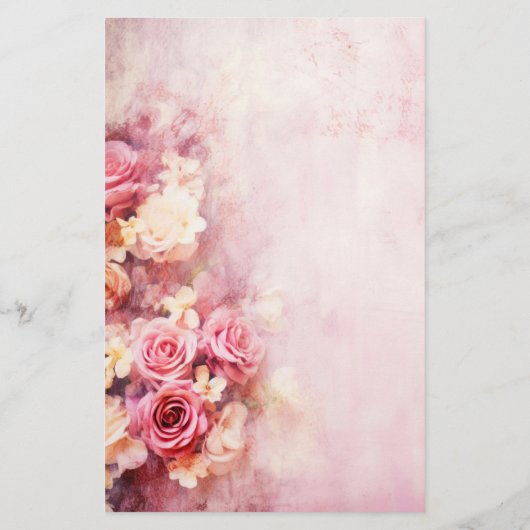 Vintage Rosen Briefpapier (Rückseite)