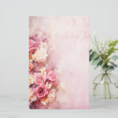 Vintage Rosen Briefpapier (Stehend Vorderseite)
