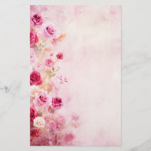 Vintage Rosen Briefpapier (Rückseite)