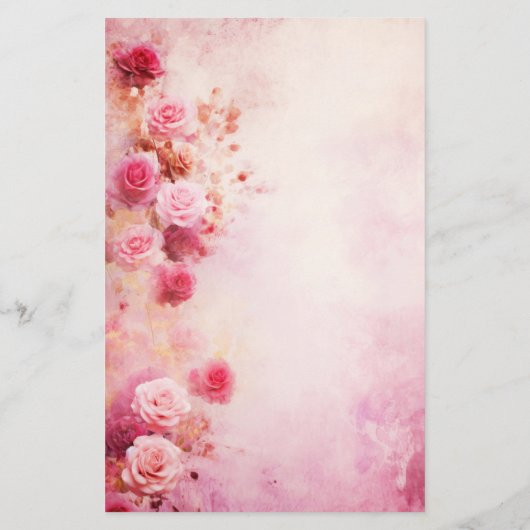 Vintage Rosen Briefpapier (Rückseite)