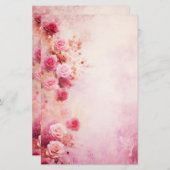 Vintage Rosen Briefpapier (Vorne/Hinten)