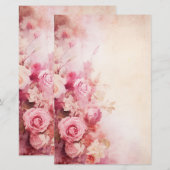 Vintage Rosen Briefpapier (Vorne/Hinten)