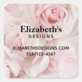 Vintage Rosen Elegante Bouquet Business Quadratischer Aufkleber