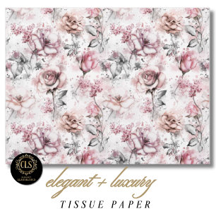 Vintage-Rosen-Ephemera-Geschenk  Seidenpapier