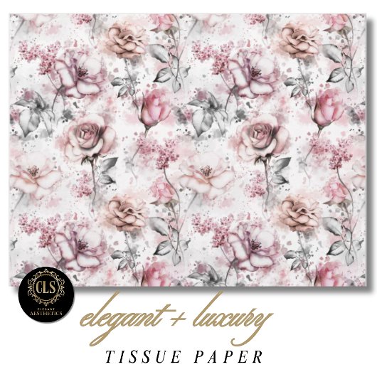Vintage-Rosen-Ephemera-Geschenk  Seidenpapier