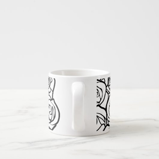 Vintage Rosen Espressotasse (Rückseite)