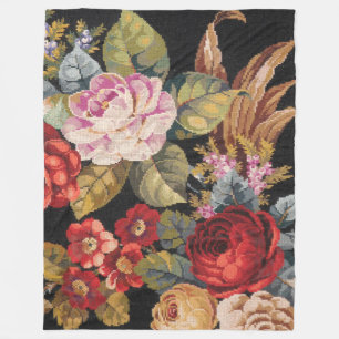 Vintage-Rosen feine florale Natur Fleecedecke