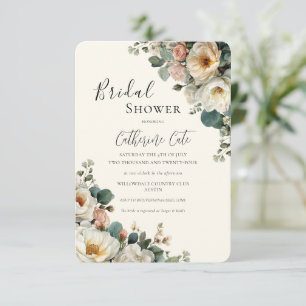 Vintage-Rosen Florale Hochzeit  Einladung