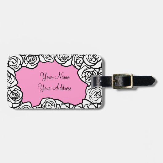 Vintage Rosen Gepäckanhänger (Vorderseite horizontal)