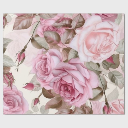 Vintage Rosen Geschenkpapier (Flach)