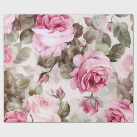Vintage Rosen Geschenkpapier (Flach)
