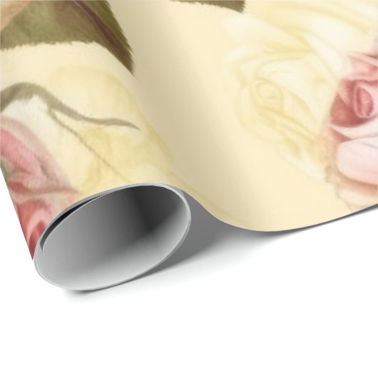 Vintage Rosen Geschenkpapier (Rolleneckpunkt)