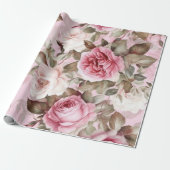 Vintage Rosen Geschenkpapier (Ungerollt)