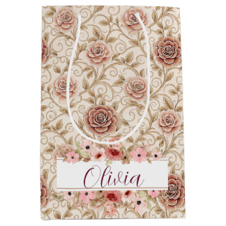 Vintage-Rosen-Geschenktasche Mittlere Geschenktüte