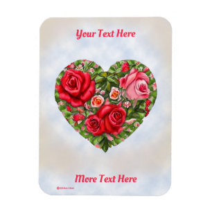 Vintage-Rosen-Herz Magnet