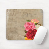 Vintage Rosen-Hintergrund-Mausunterlage Mousepad (Mit Mouse)