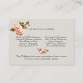 Vintage Rosen Hochzeit Weiße Tulpe Visitenkarte (Rückseite)